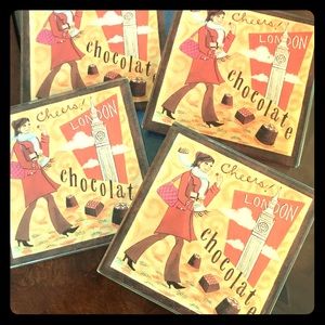 VINTAGE COASTERS — CERAMIC COASTERS Set of 4, vintage 70s, Excellent Condition!